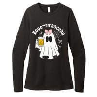 Booracha Funny Halloween Ghost Beer Design Borracha Womens CVC Long Sleeve Shirt