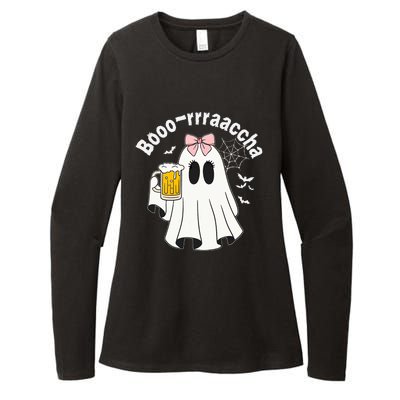 Booracha Funny Halloween Ghost Beer Design Borracha Womens CVC Long Sleeve Shirt