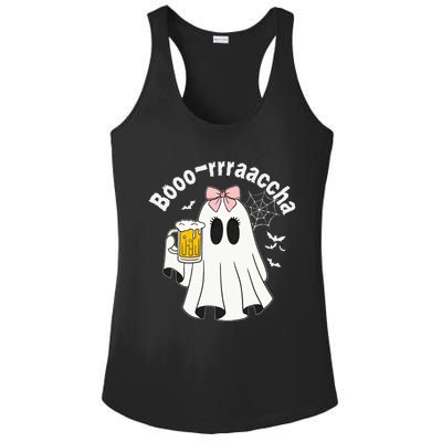 Booracha Funny Halloween Ghost Beer Design Borracha Ladies PosiCharge Competitor Racerback Tank