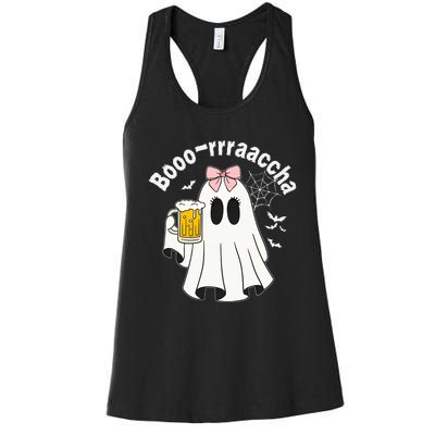 Booracha Funny Halloween Ghost Beer Design Borracha Women's Racerback Tank