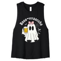 Booracha Funny Halloween Ghost Beer Design Borracha Women's Racerback Cropped Tank