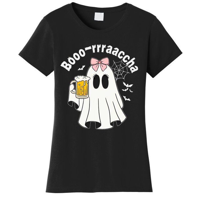 Booracha Funny Halloween Ghost Beer Design Borracha Women's T-Shirt