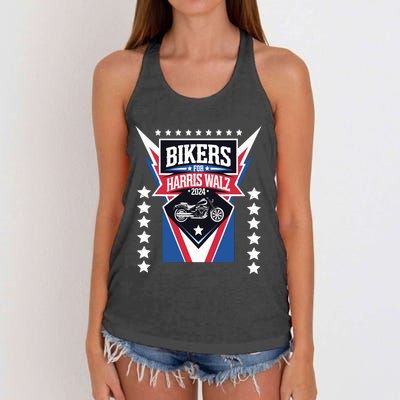 Bikers For Harris Walz 2024 Harris Waltz 2024 Election Women's Knotted Racerback Tank