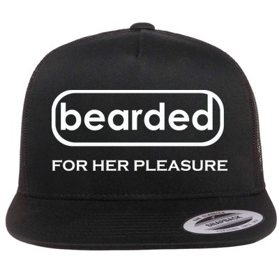 Bearded For Her Pleasure Flat Bill Trucker Hat