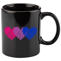 Bisexual Flag Hearts Love LGBT Bi Pride Co. 11oz C Handle Ceramic Mug