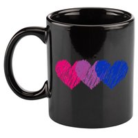 Bisexual Flag Hearts Love LGBT Bi Pride Co. 11oz C Handle Ceramic Mug