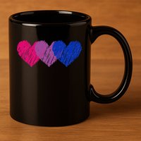 Bisexual Flag Hearts Love LGBT Bi Pride Co. 11oz C Handle Ceramic Mug
