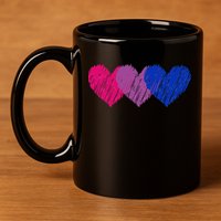 Bisexual Flag Hearts Love LGBT Bi Pride Co. 11oz C Handle Ceramic Mug