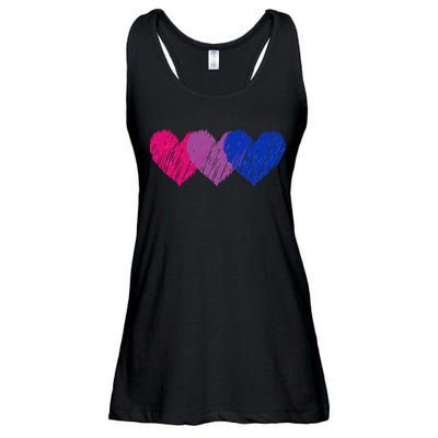 Bisexual Flag Hearts Love LGBT Bi Pride Co. Ladies Essential Flowy Tank
