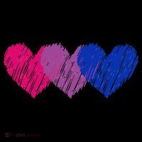 Bisexual Flag Hearts Love LGBT Bi Pride Co. Flatbill Hat