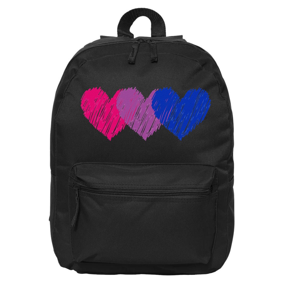 Bisexual Flag Hearts Love LGBT Bi Pride Co. 16 in Basic Backpack