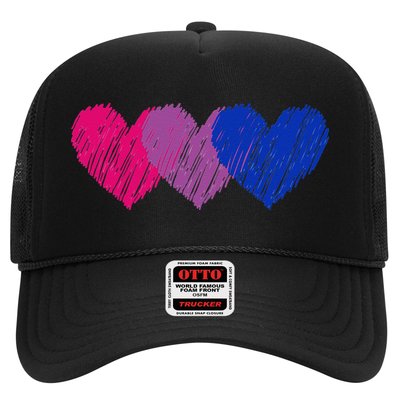 Bisexual Flag Hearts Love LGBT Bi Pride Co. Trucker Hat