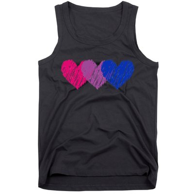 Bisexual Flag Hearts Love LGBT Bi Pride Co. Tank Top