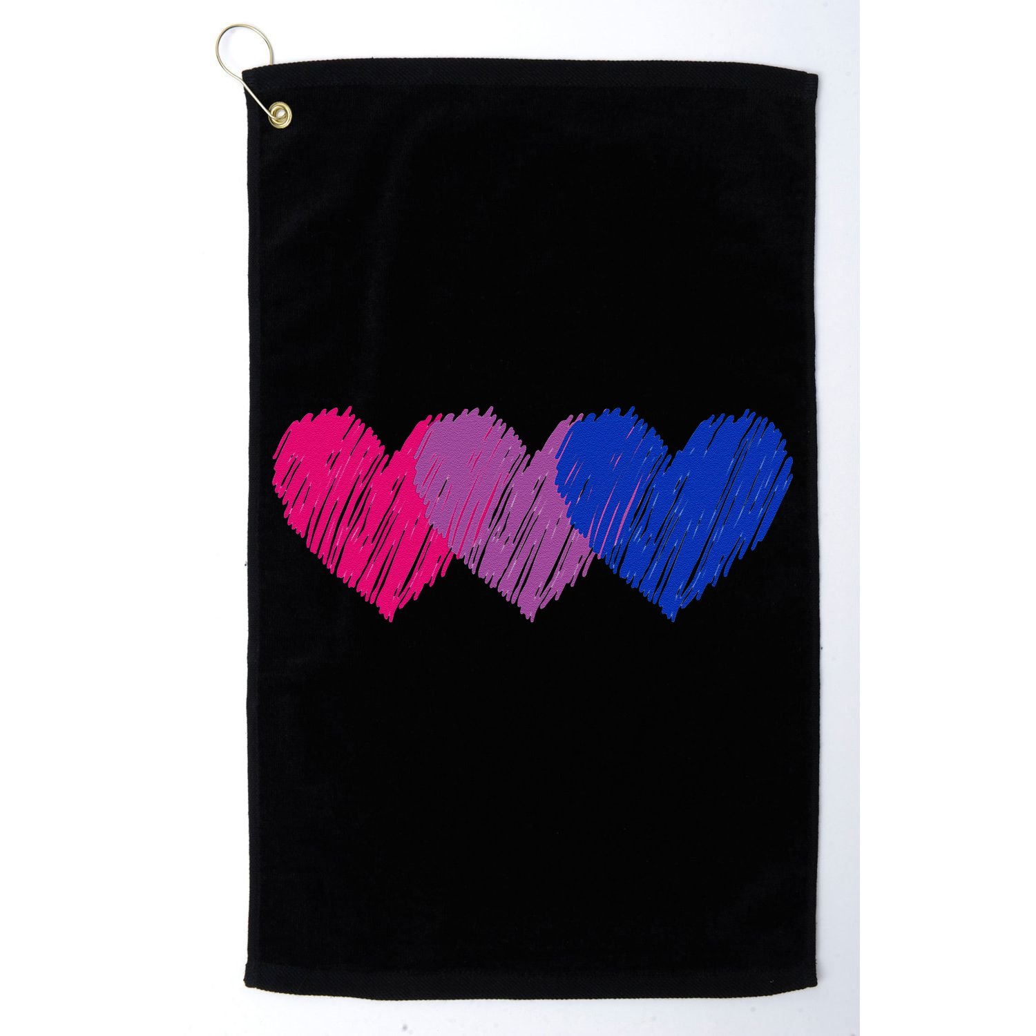 Bisexual Flag Hearts Love LGBT Bi Pride Co. Golf Towel