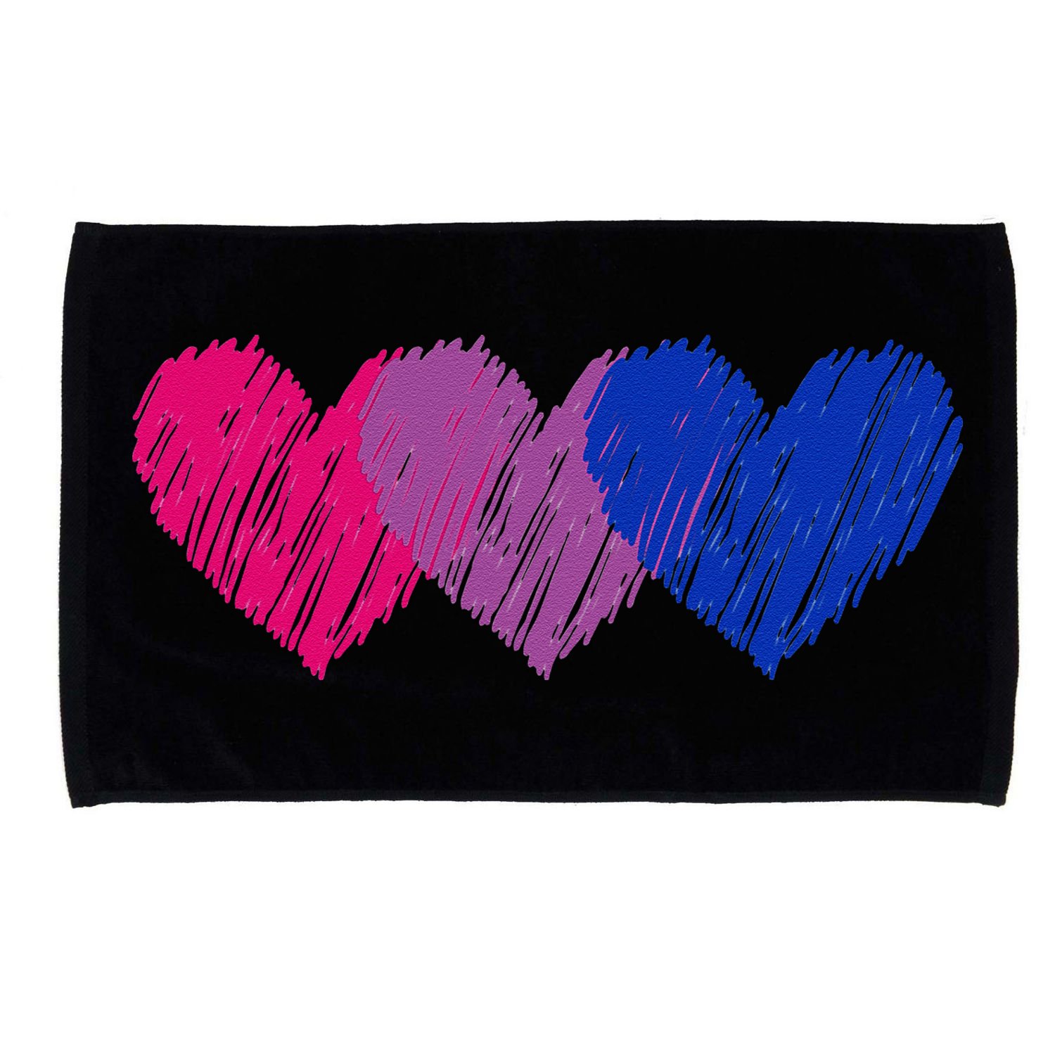 Bisexual Flag Hearts Love LGBT Bi Pride Co. Microfiber Hand Towel