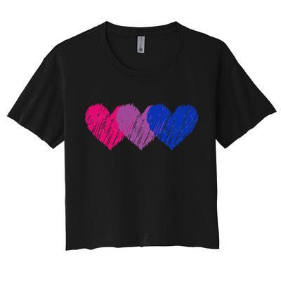 Bisexual Flag Hearts Love LGBT Bi Pride Co. Crop Top