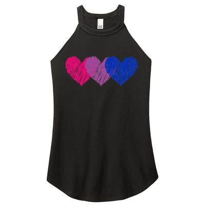 Bisexual Flag Hearts Love LGBT Bi Pride Co. Women's Perfect Tri Rocker Tank