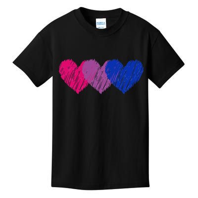 Bisexual Flag Hearts Love LGBT Bi Pride Co. Kids T-Shirt