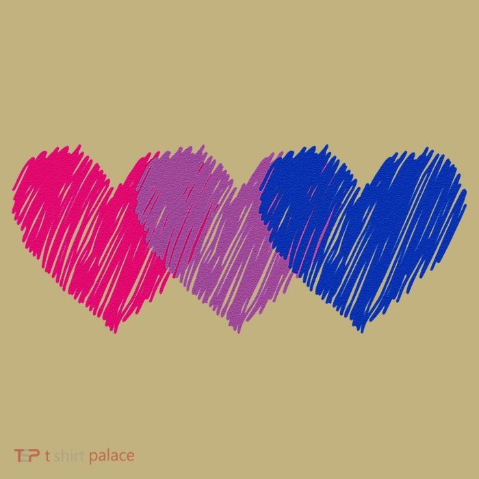 Bisexual Flag Hearts Love LGBT Bi Pride Co. T-Shirt