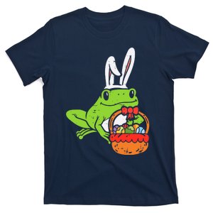 Bunny Frog Holding Eggs Basket Funny Easter Day Animal Lover T-Shirt