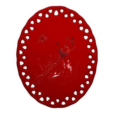 Bloody For Halloween Ceramic Oval Ornament