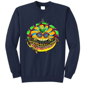 Black Fly Hippie Trout Retro 60s Fly Fishing Tenkara Peace Tall Sweatshirt