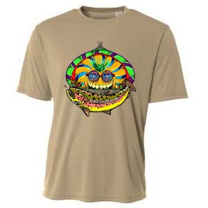 Black Fly Hippie Trout Retro 60s Fly Fishing Tenkara Peace Cooling Performance Crew T-Shirt