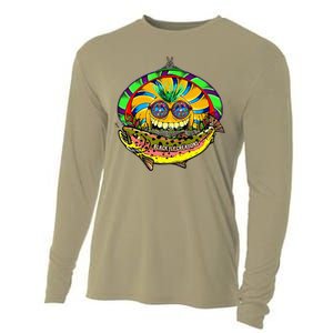 Black Fly Hippie Trout Retro 60s Fly Fishing Tenkara Peace Cooling Performance Long Sleeve Crew