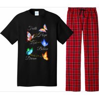 Butterfly Faith Hope Love Believe Dream Pajama Set