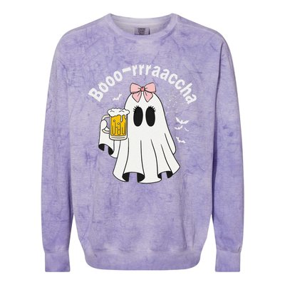 Booracha Funny Halloween Ghost Beer Design Borracha Colorblast Crewneck Sweatshirt