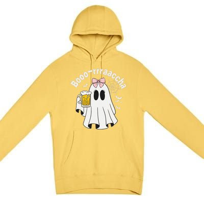 Booracha Funny Halloween Ghost Beer Design Borracha Premium Pullover Hoodie