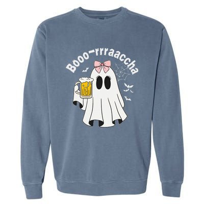 Booracha Funny Halloween Ghost Beer Design Borracha Garment-Dyed Sweatshirt