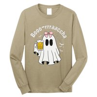 Booracha Funny Halloween Ghost Beer Design Borracha Long Sleeve Shirt