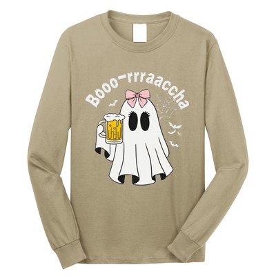 Booracha Funny Halloween Ghost Beer Design Borracha Long Sleeve Shirt