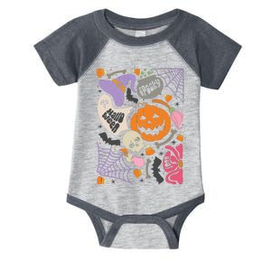 Boho Floral Halloween Spooky Season Infant Baby Jersey Bodysuit