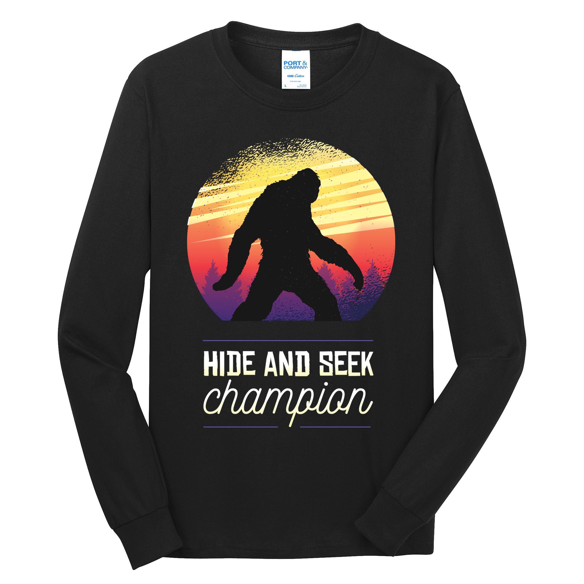 Big Foot Hide And Seek Champion Tall Long Sleeve T-Shirt