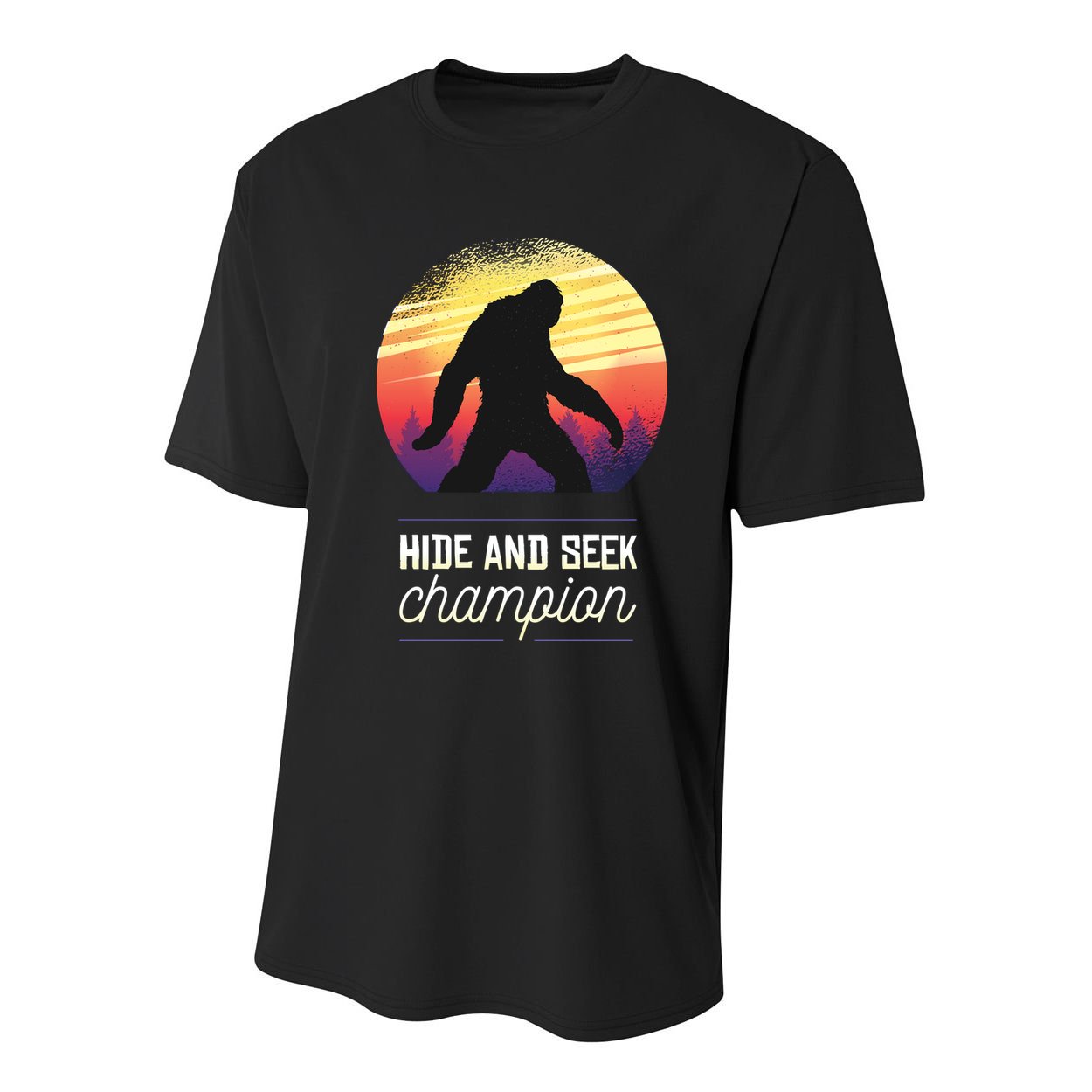 Big Foot Hide And Seek Champion Youth Performance Sprint T-Shirt