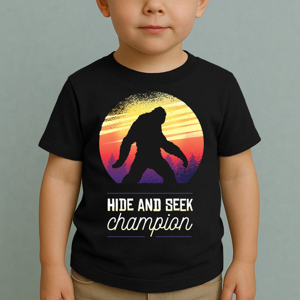 Big Foot Hide And Seek Champion Toddler T-Shirt