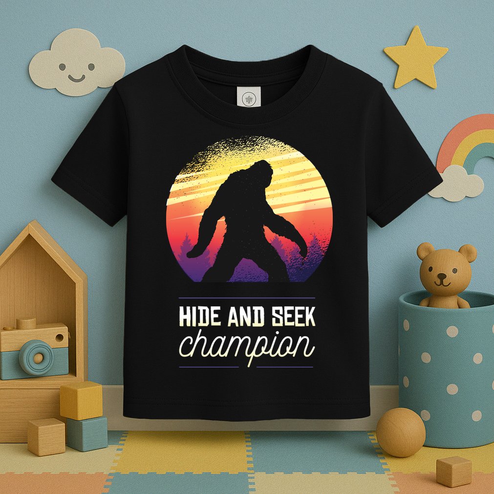 Big Foot Hide And Seek Champion Toddler T-Shirt