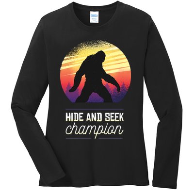 Big Foot Hide And Seek Champion Ladies Long Sleeve Shirt