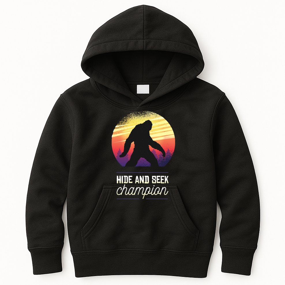 Big Foot Hide And Seek Champion Kids Hoodie