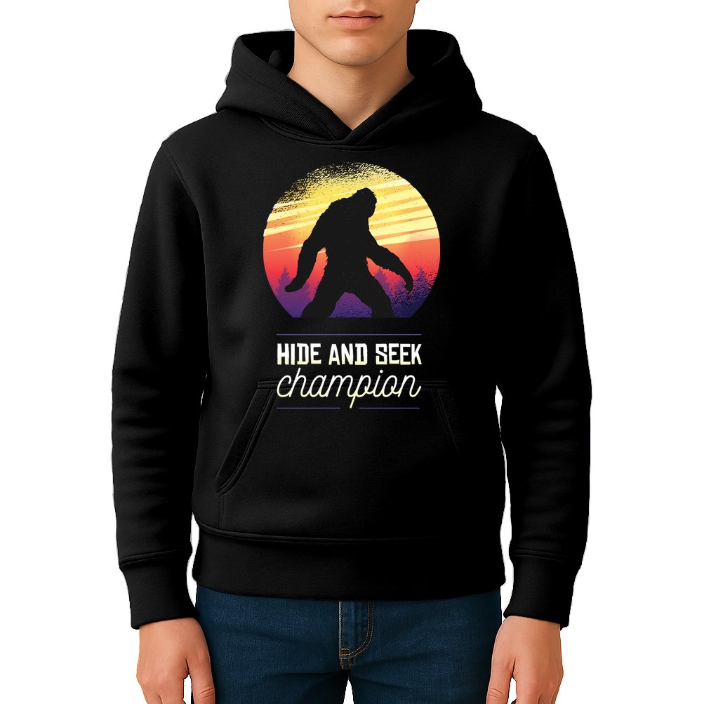 Big Foot Hide And Seek Champion Kids Hoodie