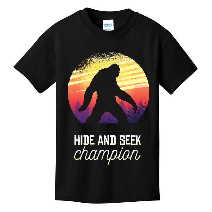 Big Foot Hide And Seek Champion Kids T-Shirt