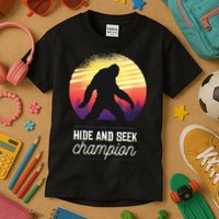 Big Foot Hide And Seek Champion Kids T-Shirt