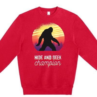 Big Foot Hide And Seek Champion Premium Crewneck Sweatshirt