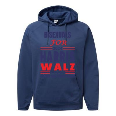 Bisexuals For Harris Walz We Are Not Going Back Gift Performance Fleece Hoodie