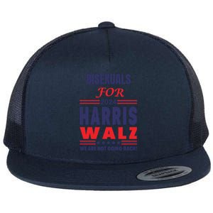 Bisexuals For Harris Walz We Are Not Going Back Gift Flat Bill Trucker Hat