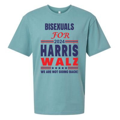 Bisexuals For Harris Walz We Are Not Going Back Gift Sueded Cloud Jersey T-Shirt