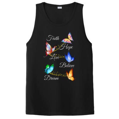 Butterfly Faith Hope Love Believe Dream PosiCharge Competitor Tank