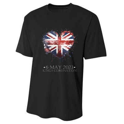 british flag heart King's Coronation. Union Jack Charles Performance Sprint T-Shirt